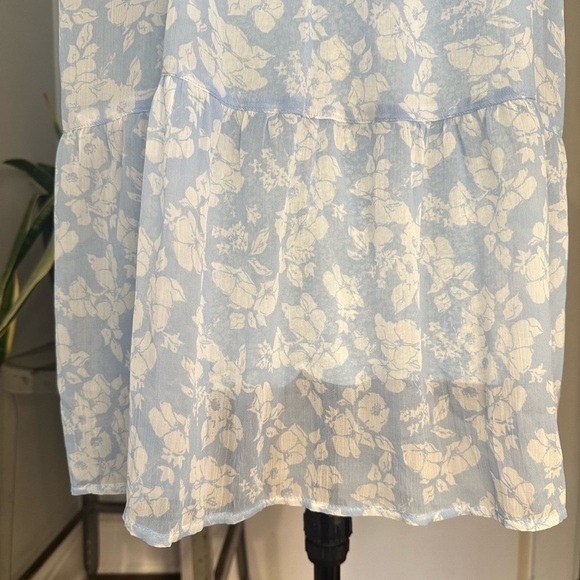 Abercrombie and Fitch boho tiered slip Blue Floral Dress - Picture 3 of 14